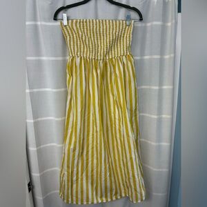 a new day Mustard and White Striped Dress